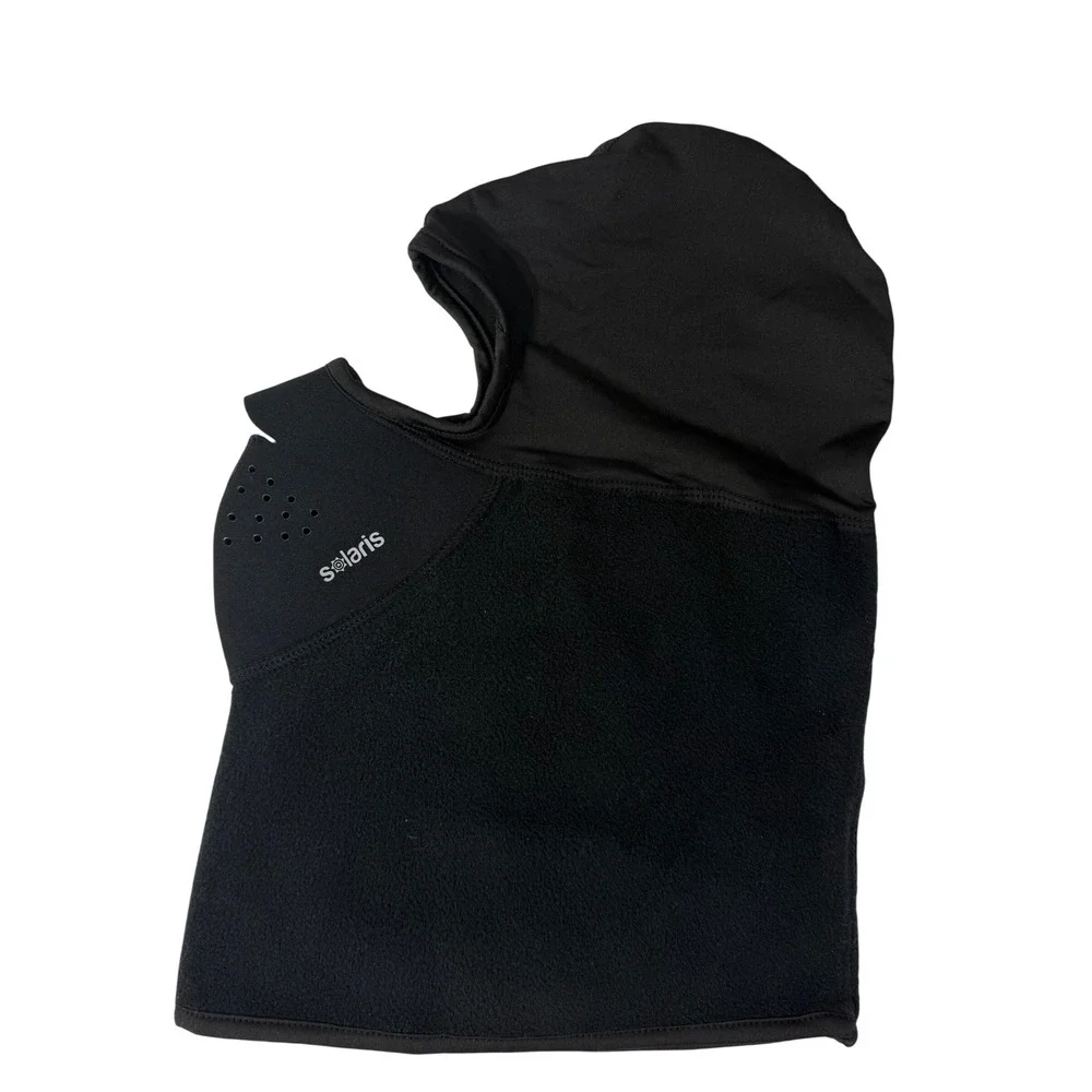 Solaris Black Balaclava Face Mask Thermal Fleece Winter Ski Mask Unisex OSFA